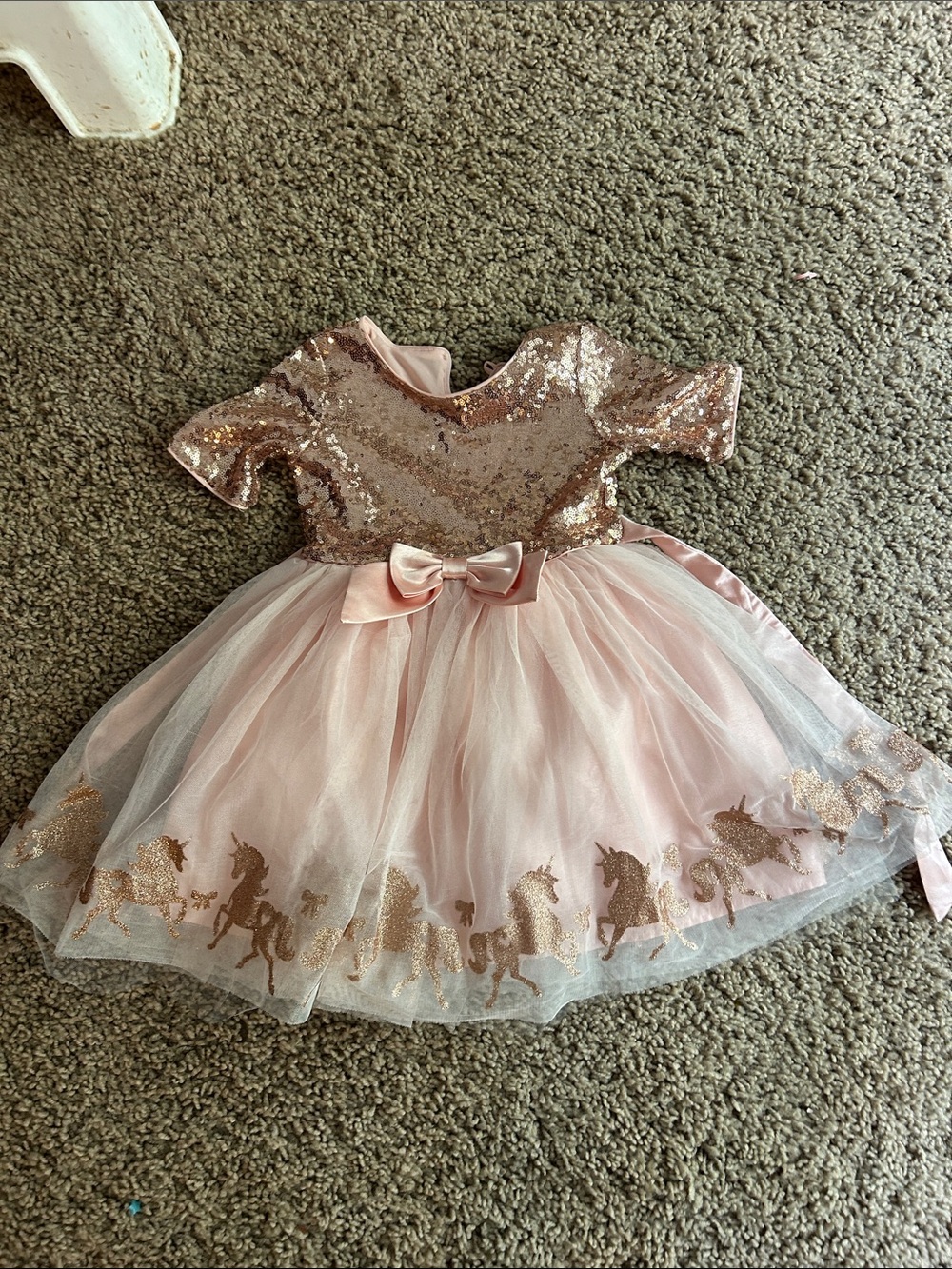 Pink Sequin & Tulle Unicorn Party Dress for Kids